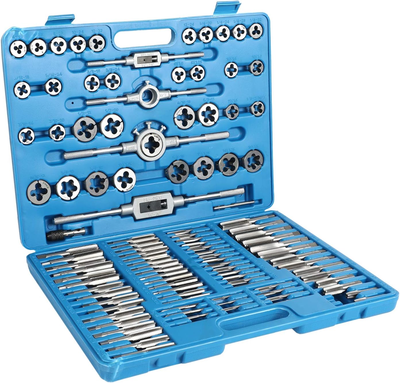 86 Piece Metric SAE Tap and Die Set, Titanium Coated with Case A7
