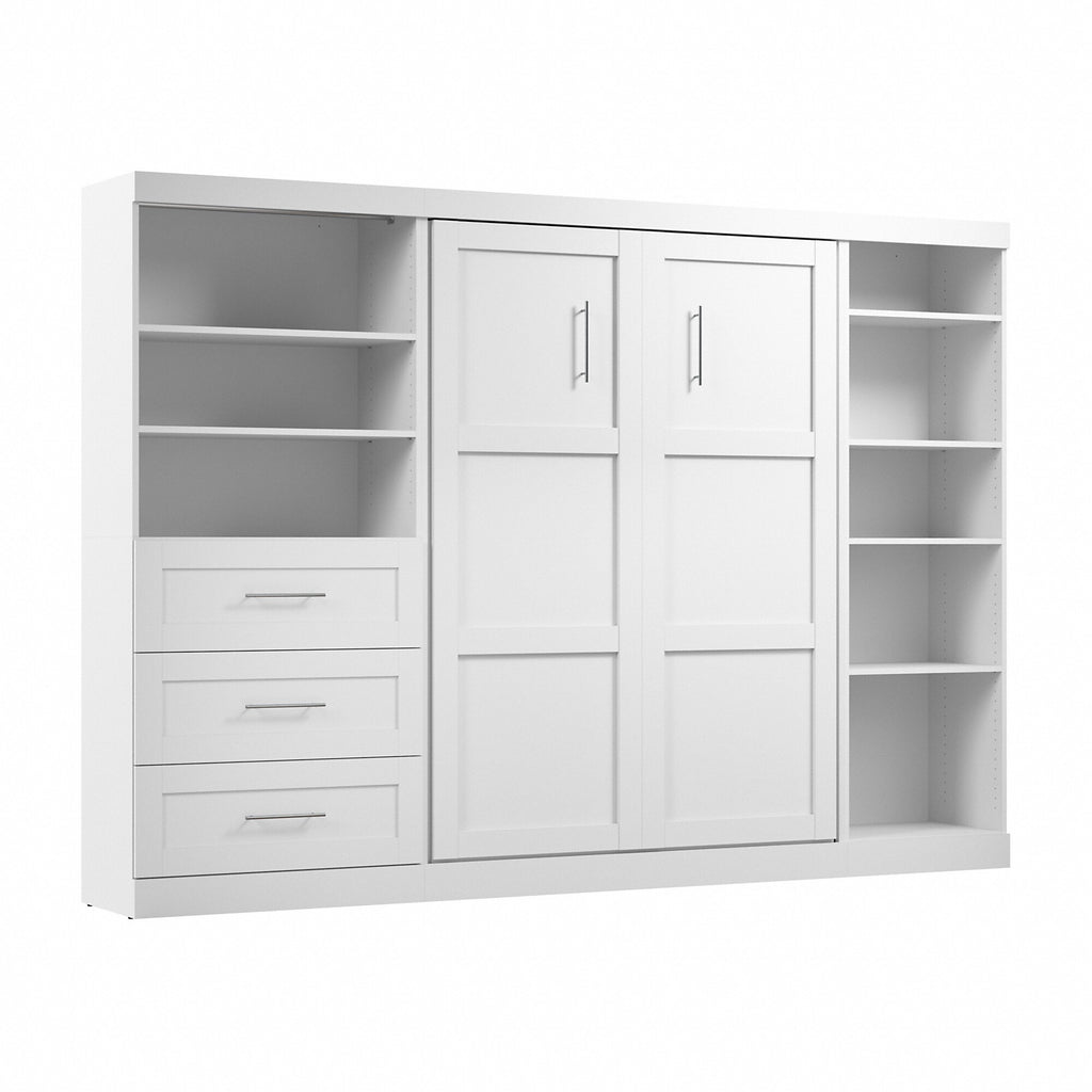 Murphy Bed with Shelving and Drawers Rustic Brown 7k