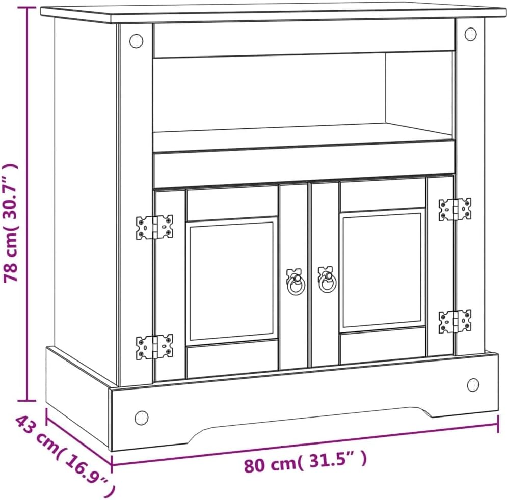 Retro TV Stand Console Table for Living Room Bedroom Office A7