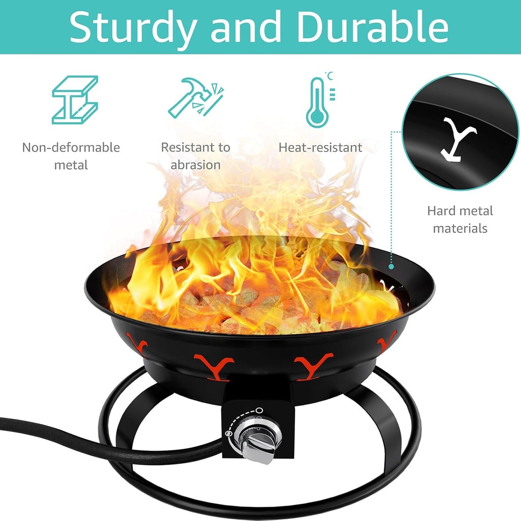 Portable Propane Fire Pit for Camping Outdoor Patio Gas Fireplace k7
