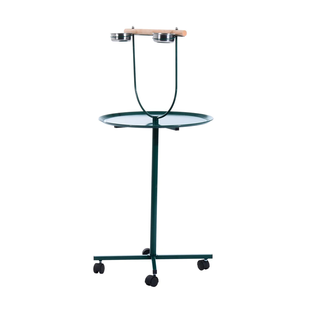 PawHut 49" Rolling T-Stand Bird Training Activity Playground With Perch