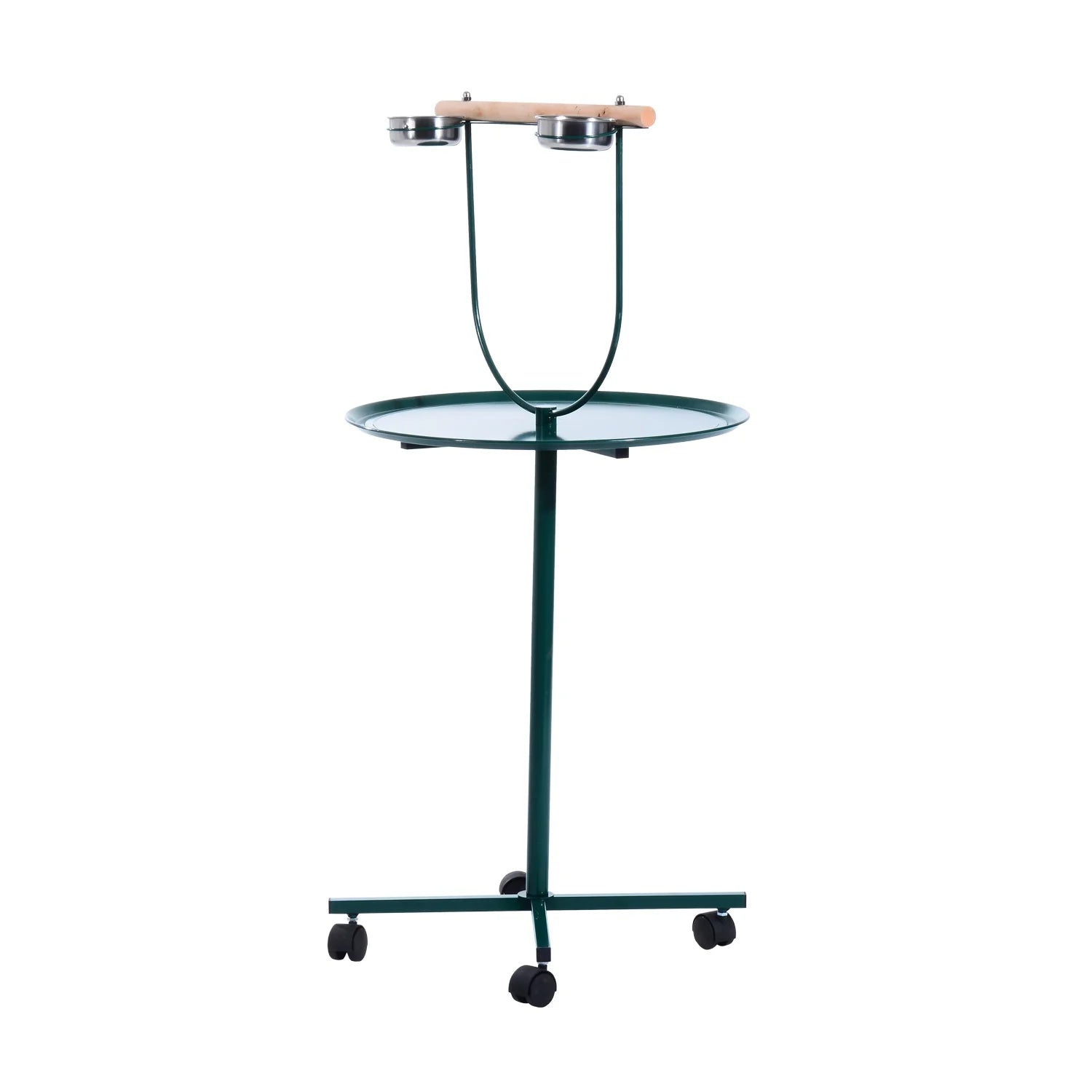 PawHut 49" Rolling T-Stand Bird Training Activity Playground With Perch