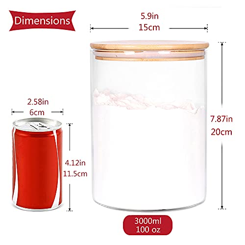 Glass Flour Container with Bamboo Lid 3L a7
