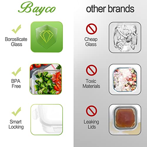 Glass Meal Prep Containers 10 Pack Airtight Bento Boxes K7m