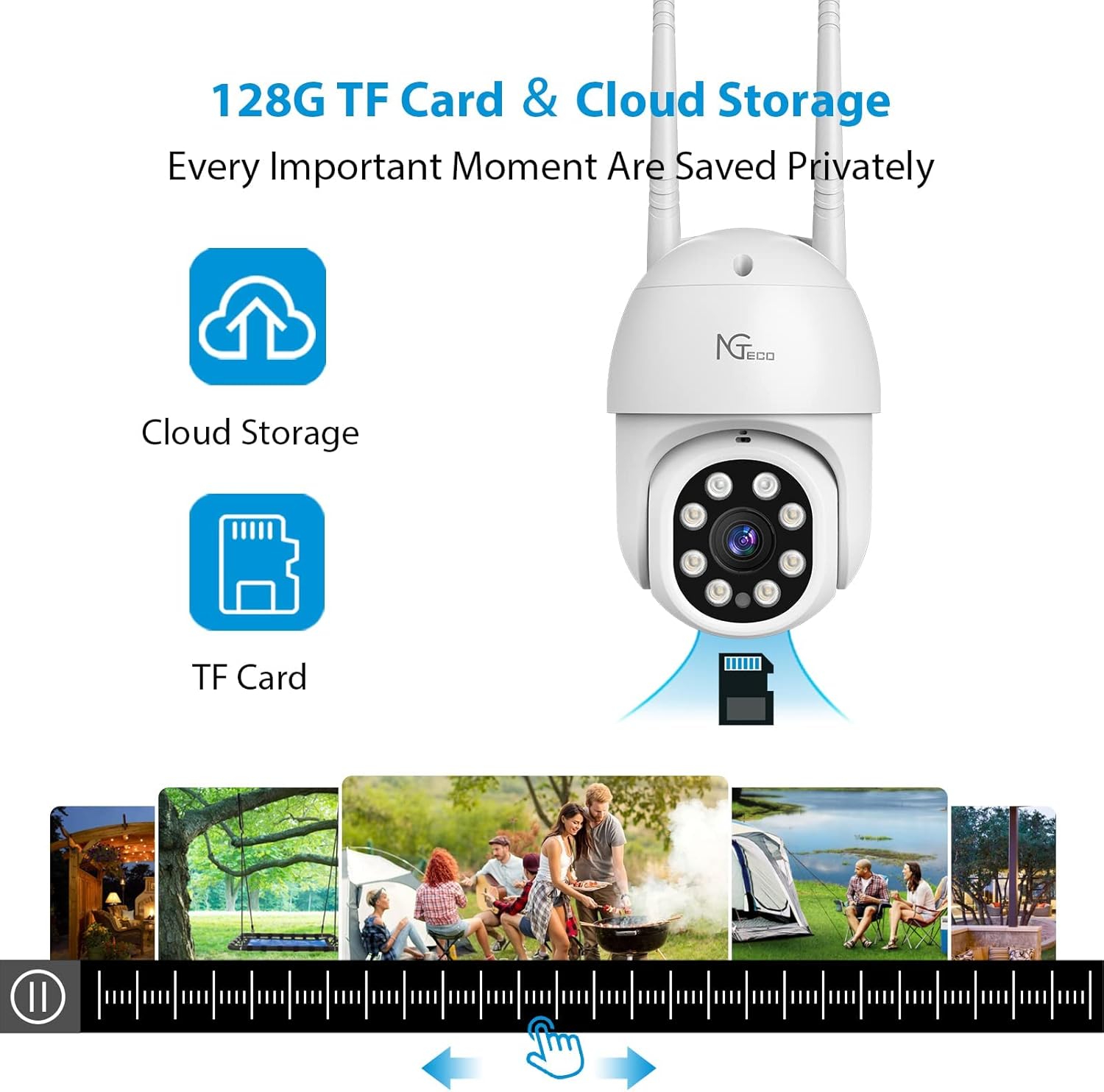 3MP Outdoor Security Camera Pan Tilt 2K WiFi Spotlight Night Vision 2-Way Audio AI Motion Detection A7
