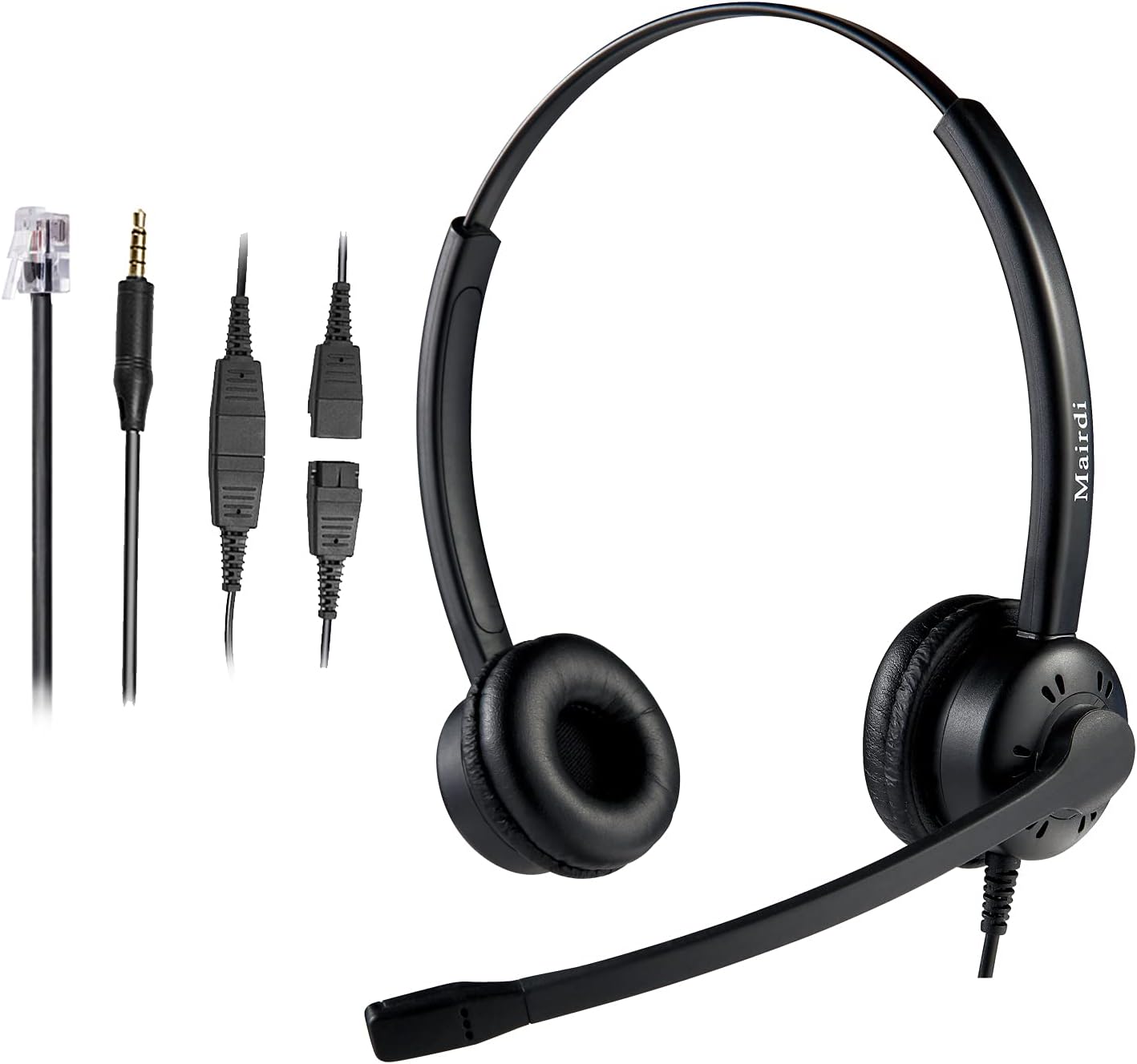 Office Headset with RJ9 & 3.5mm Connector, Noise Cancelling Mic for Call Centers k7