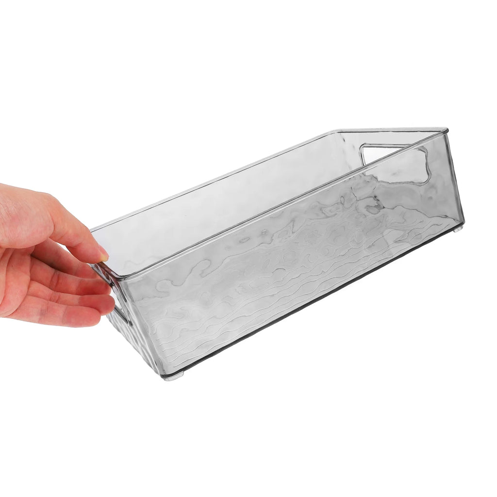 Clear Stackable Plastic Storage Box for Fridge Freezer Kitchen Pantry k7