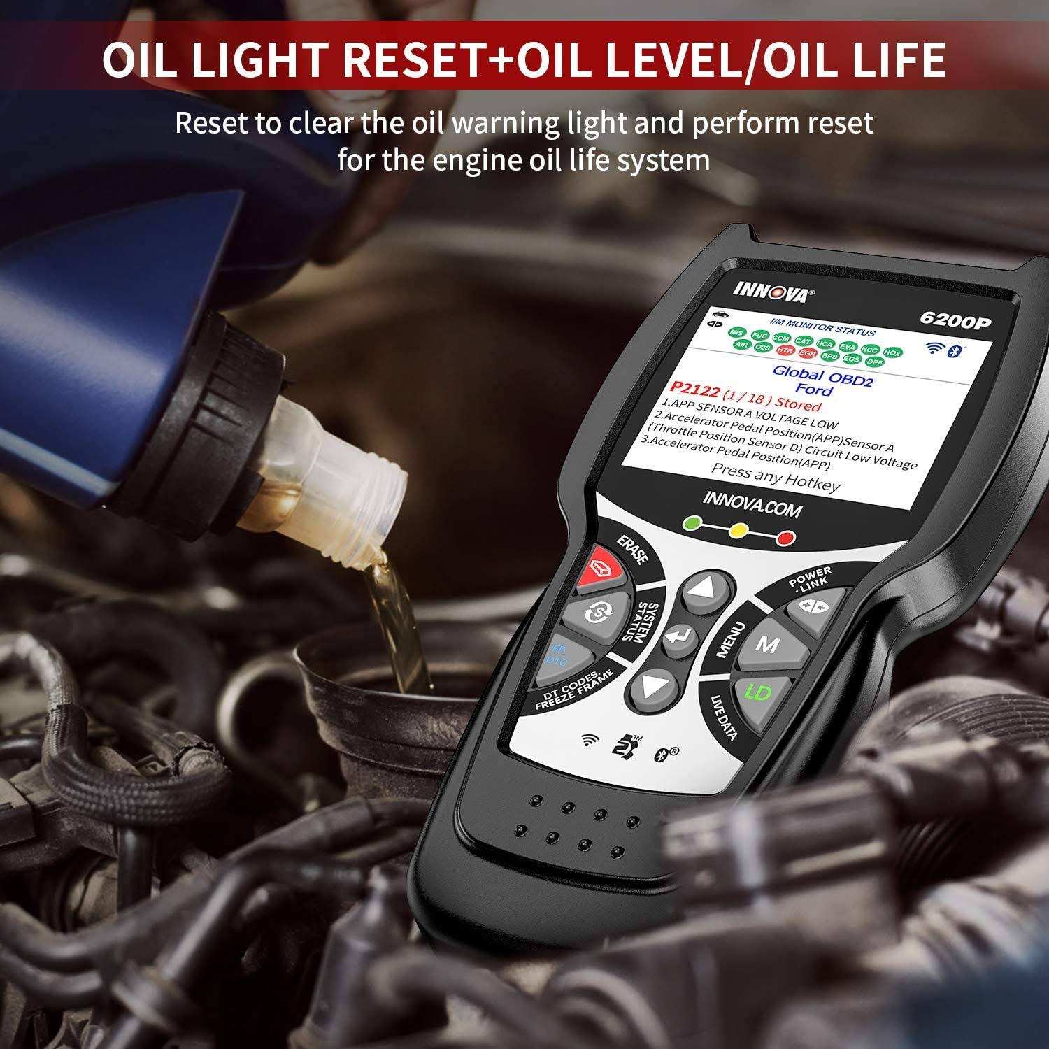 OBD2 Scanner All Systems Code Reader with Battery Reset A7k
