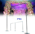 Miumaeov 3x6m Adjustable Curved Pipe and Drape Backdrop Support Kit, Backdrop Stand Pipe Kit or Room Divider Kit Curtain Frame Telescopic Pole Pole Column Kit Stainless Steel for Wedding Party