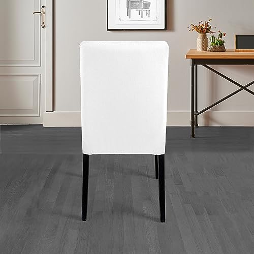 Linen Cotton Dining Chair Slipcover White Set of 2 k7