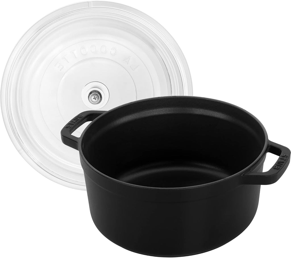 Cast Iron Dutch Oven 4-qt Round Cocotte with Glass Lid k7