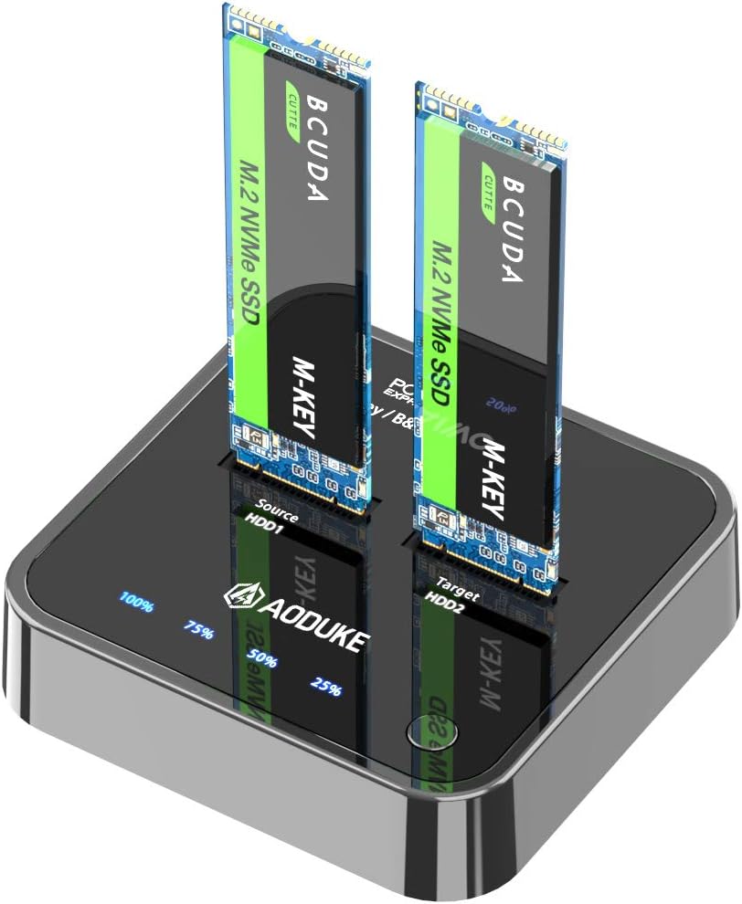 Dual-Bay NVMe/SATA SSD Docking Station with Offline Clone, 10Gbps A7