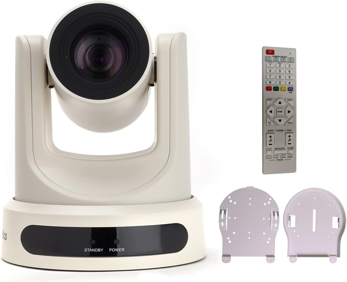PTZOptics 12x- SDI Gen2 Live Streaming Camera, Grey with PTZOptics and HuddleCam Universal Ceiling Mount, Black (12X Zoom, White)