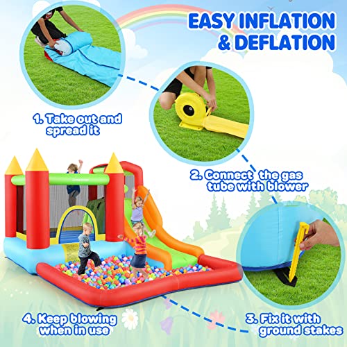 Inflatable Bouncy Castle with Ball Pit and Slide k7