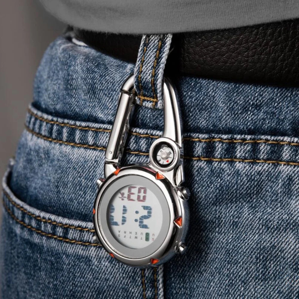 Carabiner Watch for Hiking, Luminous Digital Sports Fob Watch k7