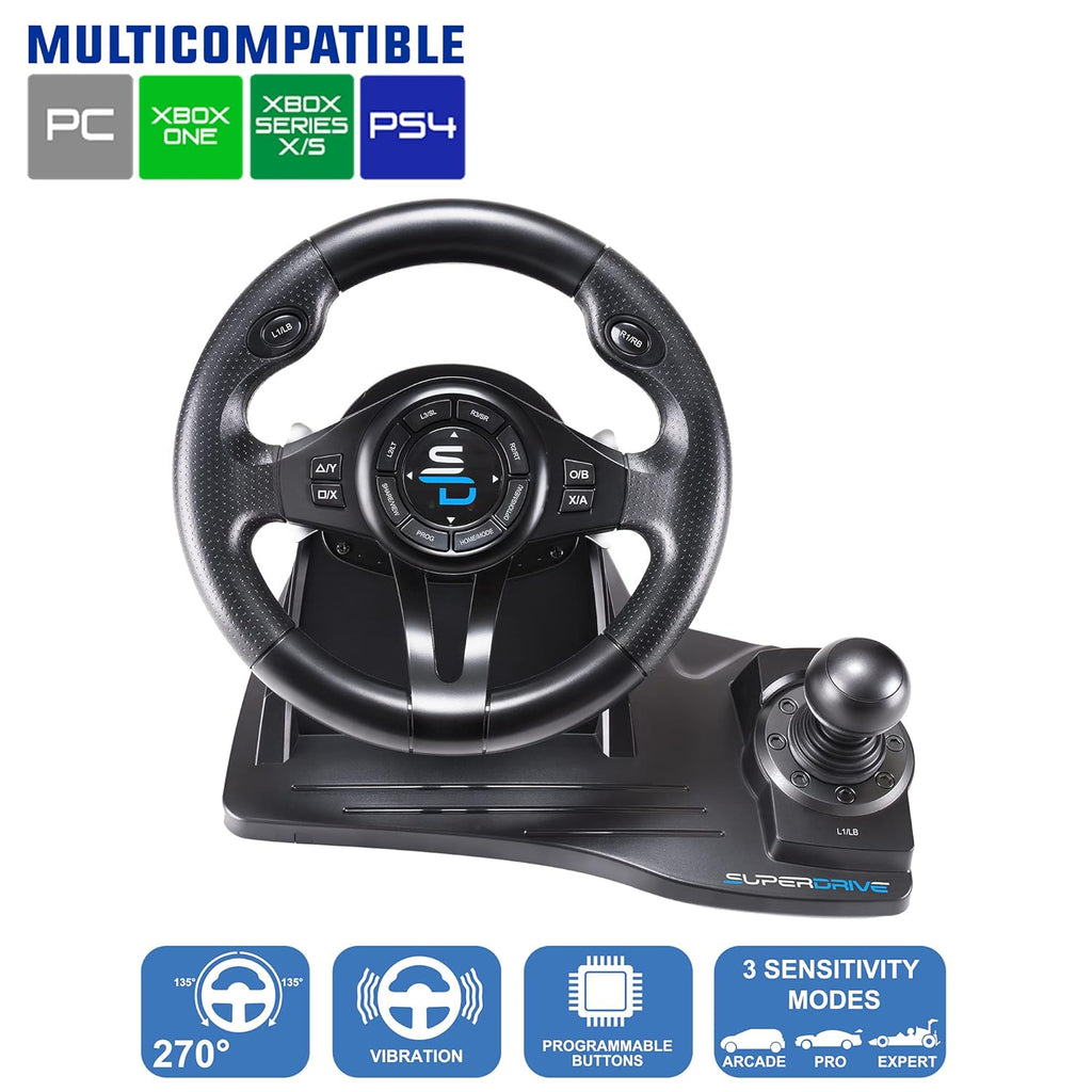 Racing wheel with pedals and shifter for console & PC a7