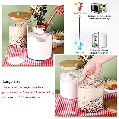 Glass Flour Container with Bamboo Lid 3L a7