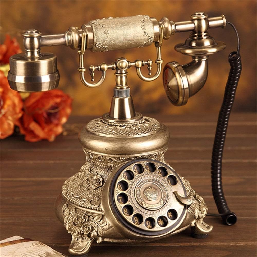 Retro Rotary Dial Landline Desk Phone for Home Decor k7