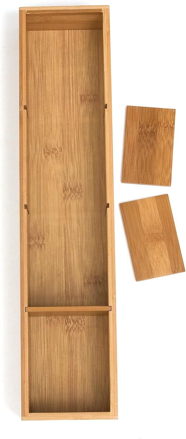 Bamboo Drawer Organizer with Removable Dividers 4-Section A7