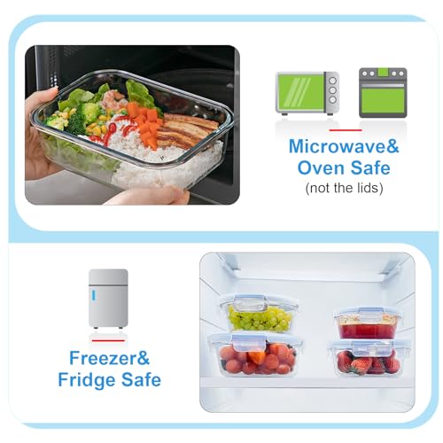 Glass Meal Prep Containers with Lids Airtight m7