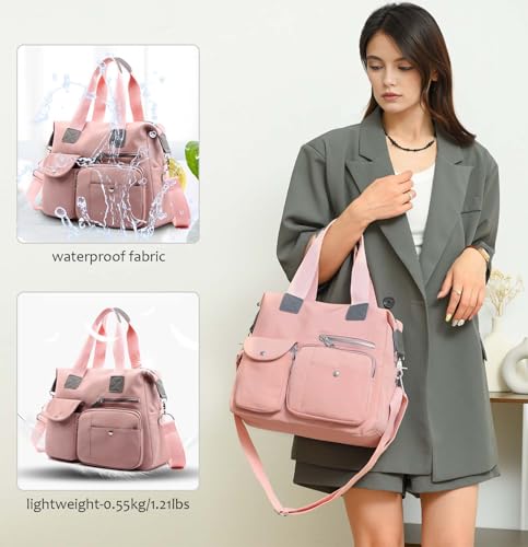 Waterproof Nylon Multi Pocket Tote Bag for Work A7