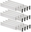 12 Pieces Drawer Dividers Bamboo Kitchen Drawer Dividers Organizer White Expandable Drawer Organization Separators Adjustable Drawer Dividers Dresser Organizer for Bedroom (13''-17'')