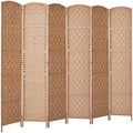 Rose Home Fashion Room Divider, Room Dividers and Folding Privacy Screens, 16" Privacy Screen 8 Panel Room Divider Wall Partition Room Dividers,6 ft.Tall Panle Screen Portable, Light Beige