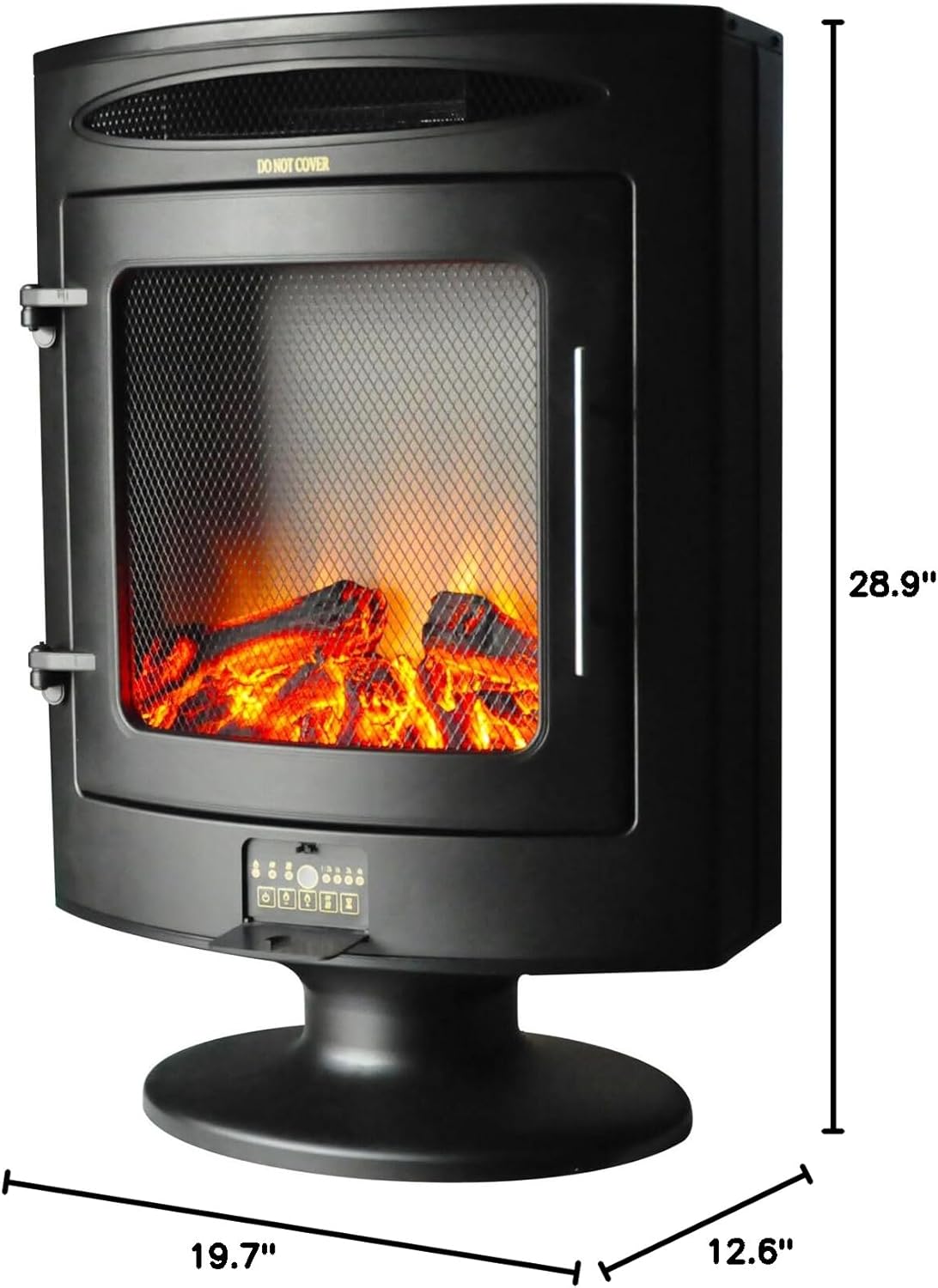 Electric Fireplace Heater with Remote Control, Portable Freestanding 7k