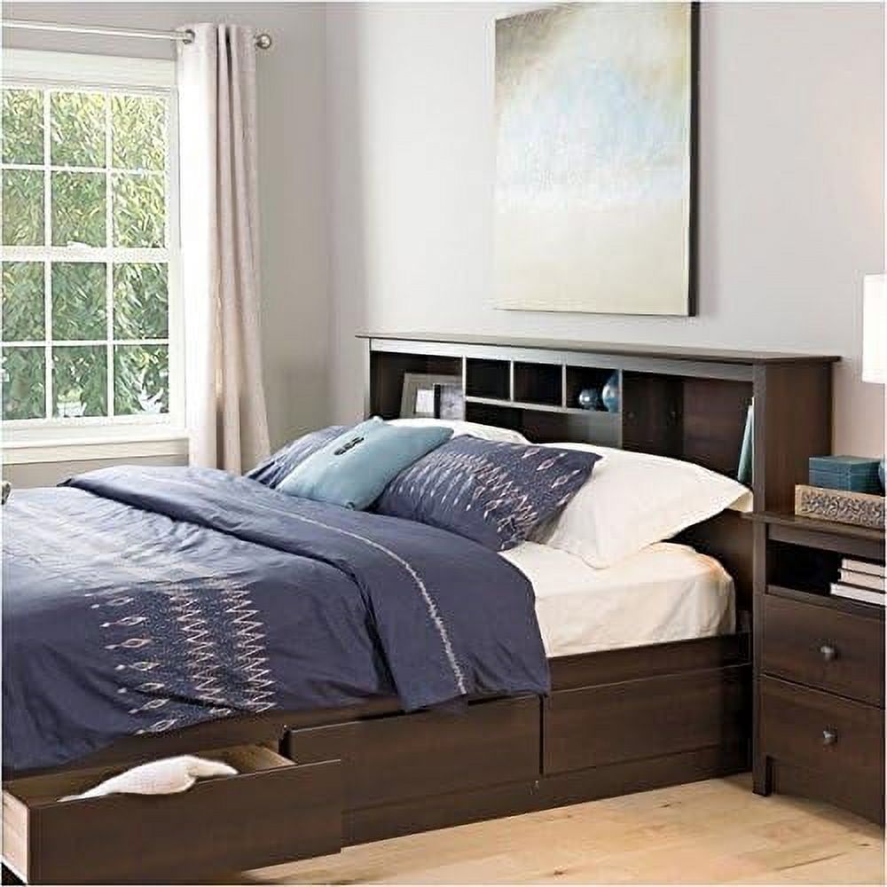 Wood Bookcase Headboard Espresso K7