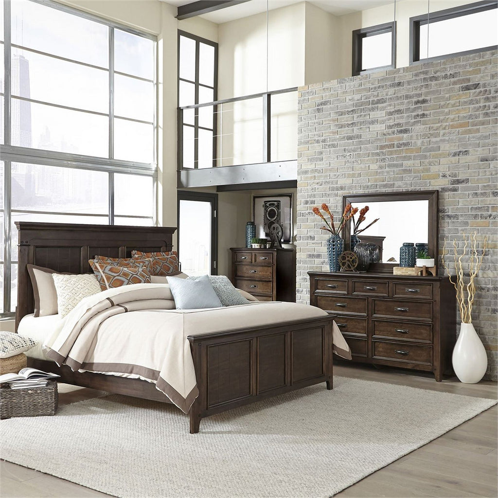 Queen Panel Bedroom Set with 9 Drawer Dresser a7