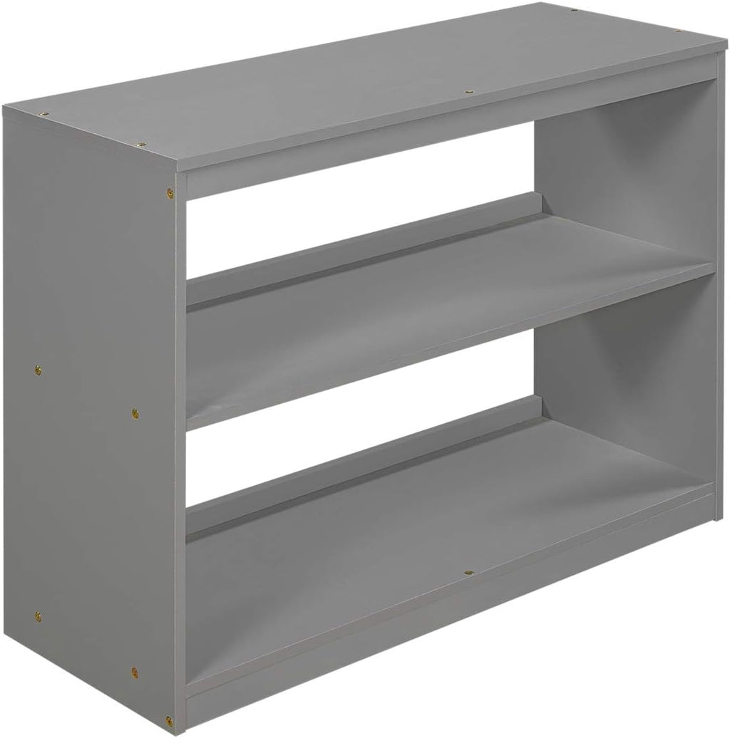 Twin Study Loft Bed with Rolling Desk and Bookcase Gray A7