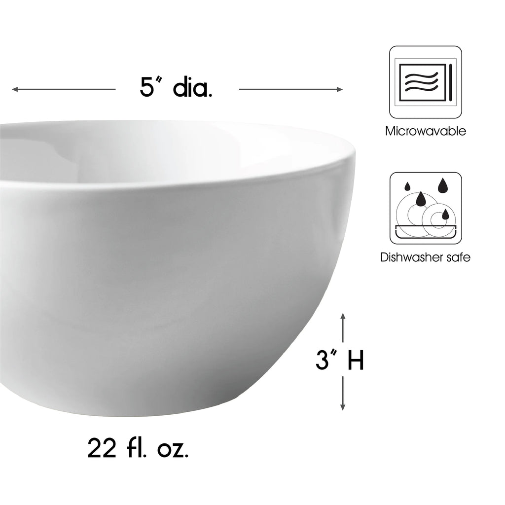 White Ceramic Cereal Bowls 10 Pack A7