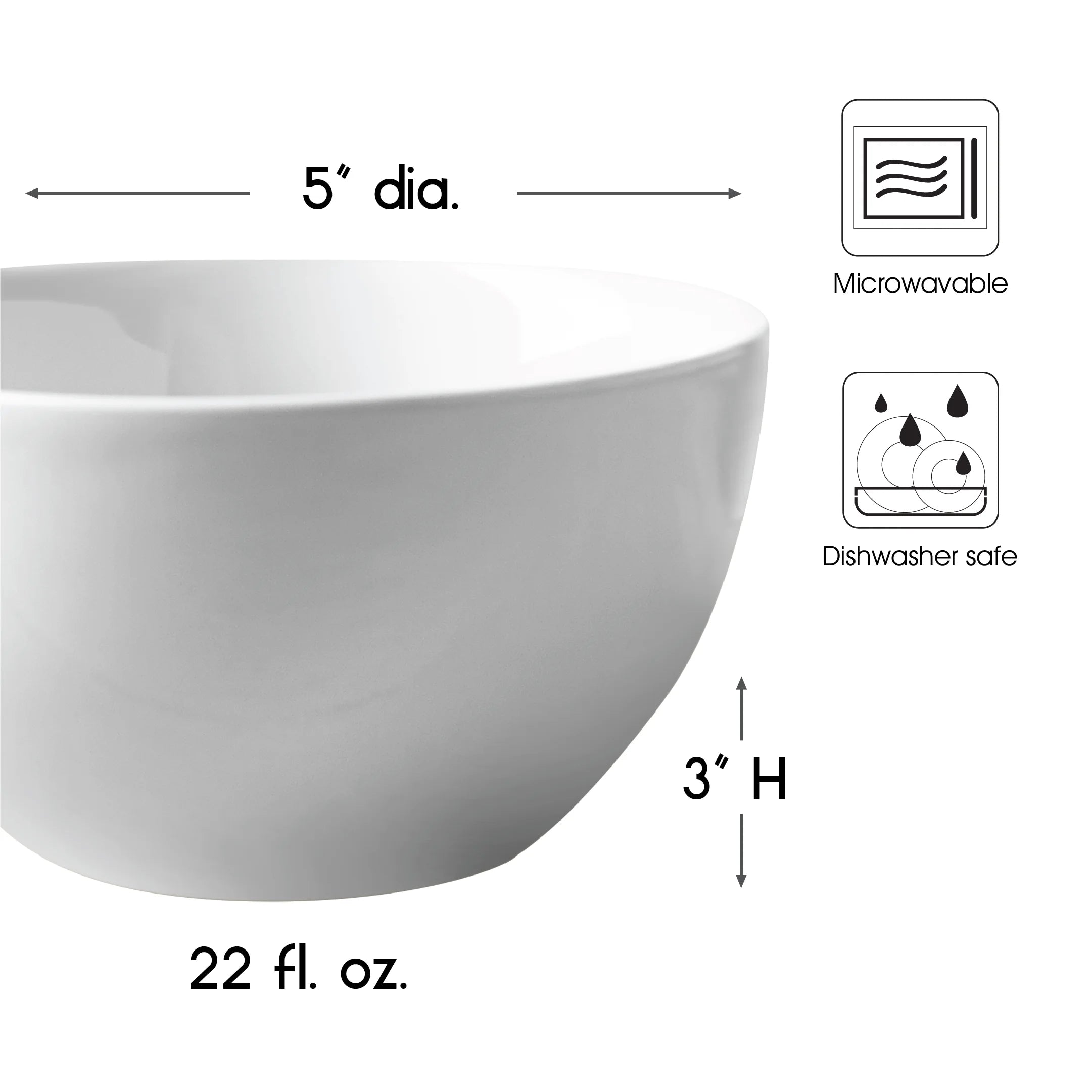 White Ceramic Cereal Bowls 10 Pack A7