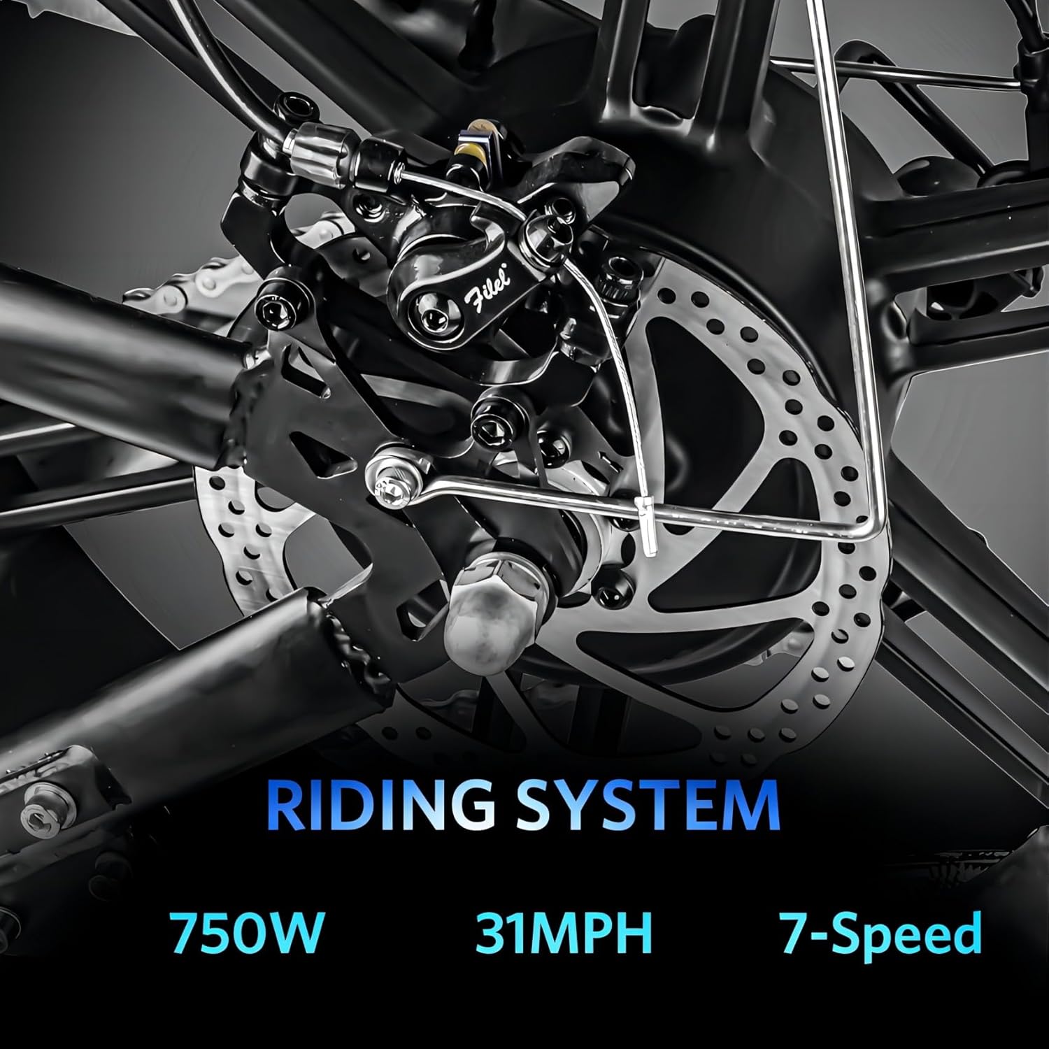 Electric Bike for Adults 20 Fat Tire 750W 48V 15Ah Black k7