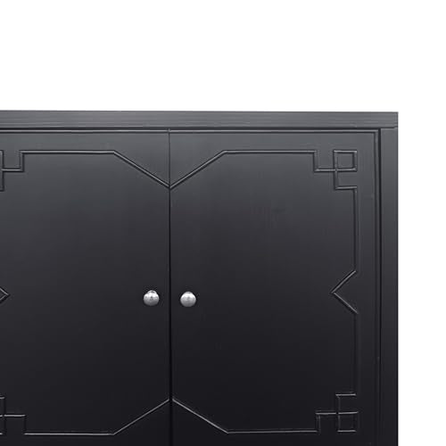 Sideboard Buffet Cabinet with Adjustable Shelves, Black Finish k7