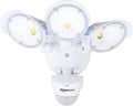 Amazon Basics 60W Waterproof LED Outdoor Motion Sensor Security Light with 3 Adjustable Heads , Up to 240 Detection Angle, 6000 Lumen, ETL Certified, White
