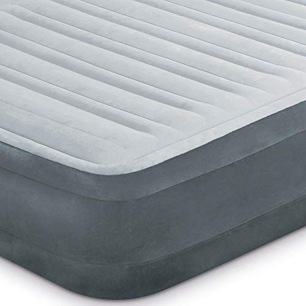 Intex Comfort Plush Mid Rise Dura-Beam Airbed with Internal Electric Pump, Bed Height 13", Queen Grey