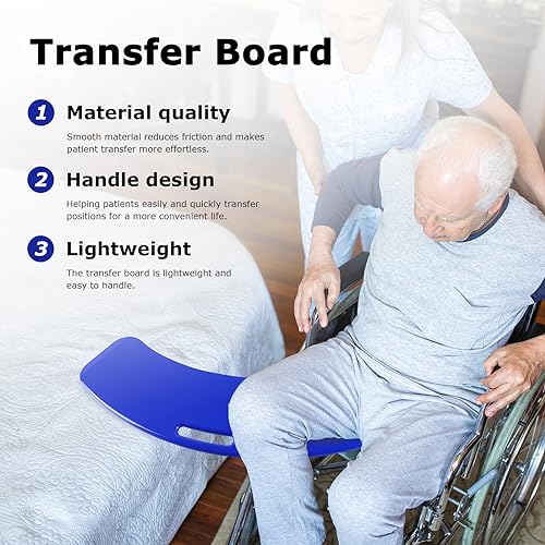 Sliding Transfer Board for Wheelchair, Bed to Chair, 330 lbs Capacity A7