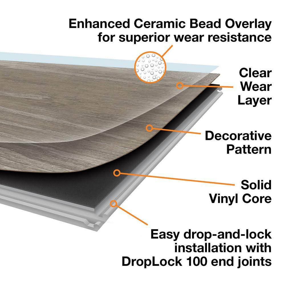 Luxury Vinyl Plank Flooring Warm Cherry 7.5x47.6 in k7