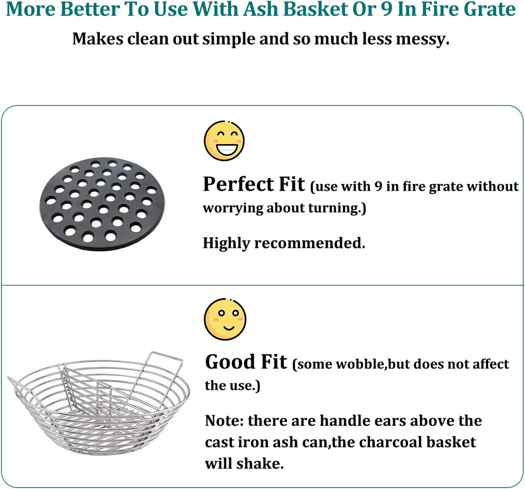Cast Iron Ash Can with Handle for Kamado Grill a7