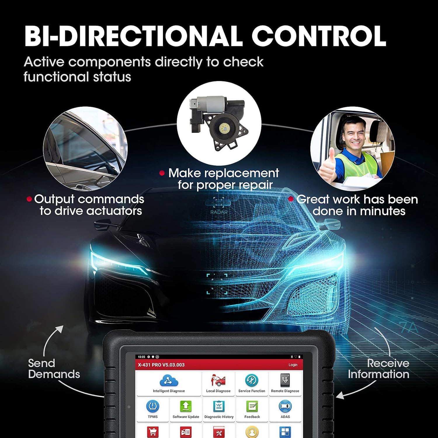 Diagnostic Scanner with Bidirectional Control, ECU Coding, Key Programmer A7