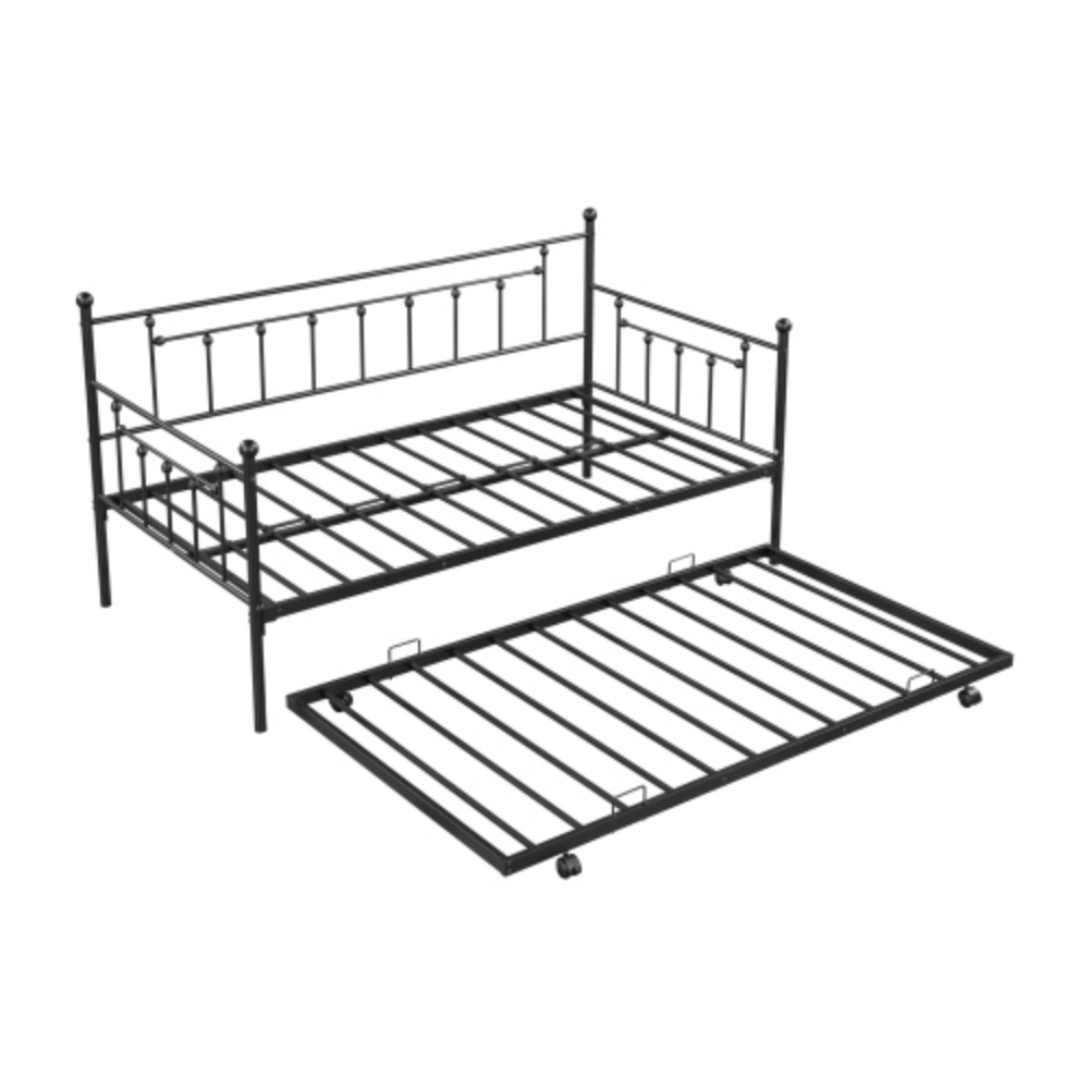 Daybed with Trundle Black Metal k7