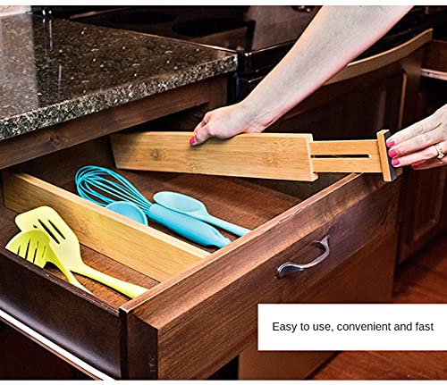 Bamboo Drawer Dividers Set of 4, Adjustable 13"-17" a7