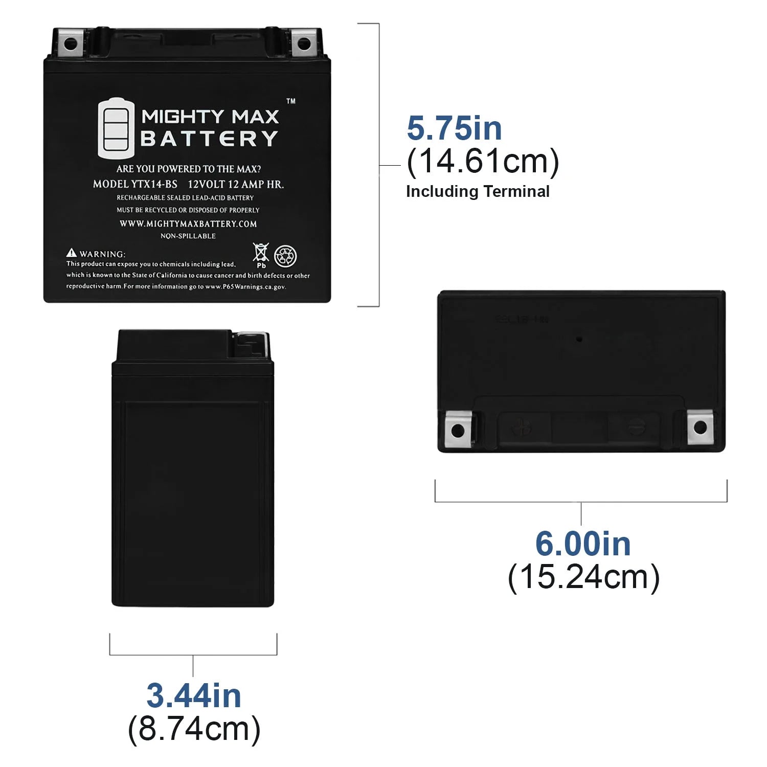 ATV Battery 12V 14Ah 6m