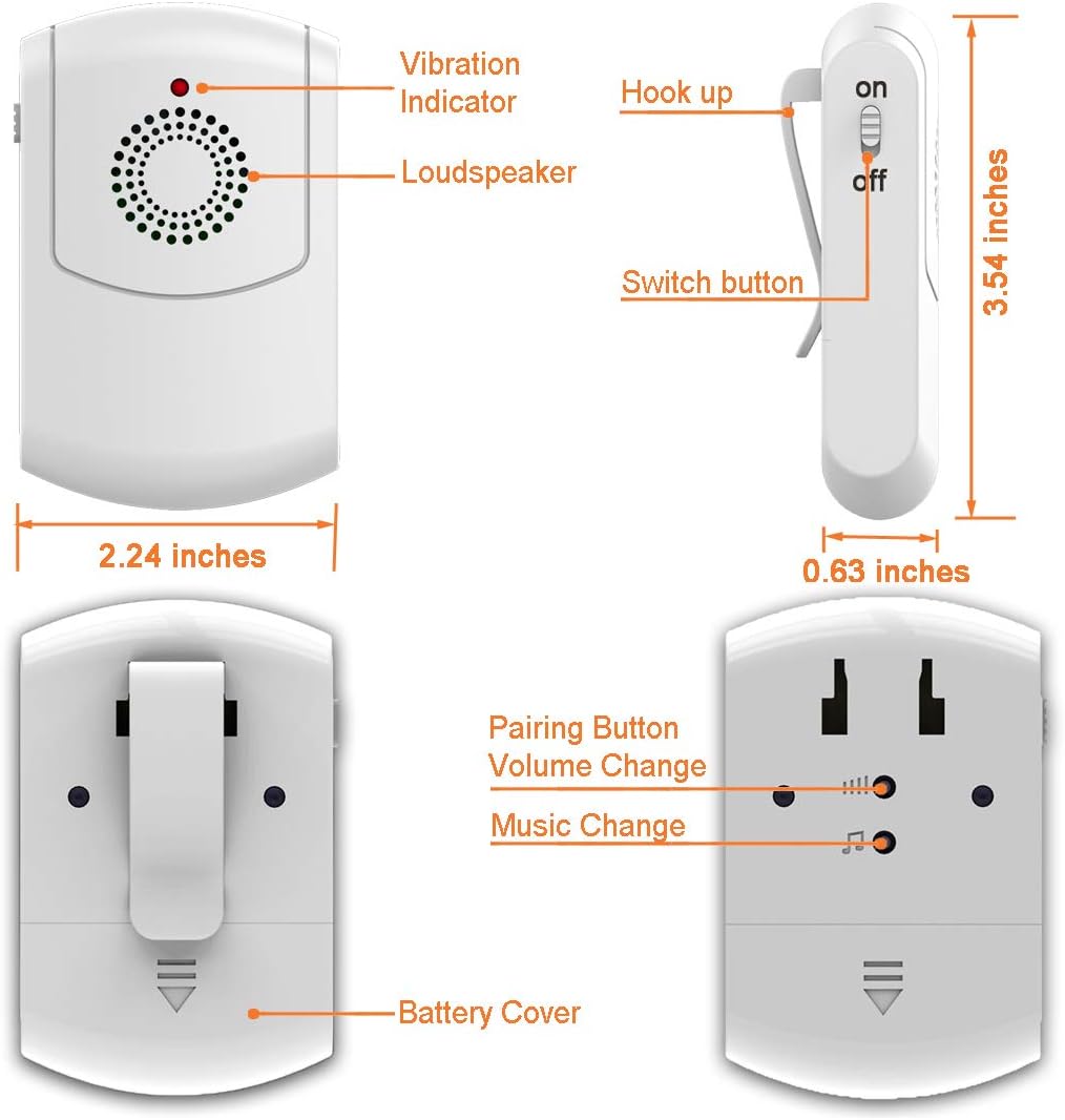 Motion Sensor Alert System for Elderly Fall Prevention 3 Receivers 2 Monitors k7