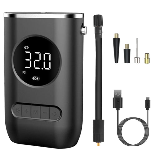 iMounTEK 150 PSI Tire Inflator, Portable Air Compressor Bicycle Pump with Digital Pressure Gauge LED Light Mini Rechargeable Tire Pump Electric Air Pump for Car Bike Motorcycle Balls