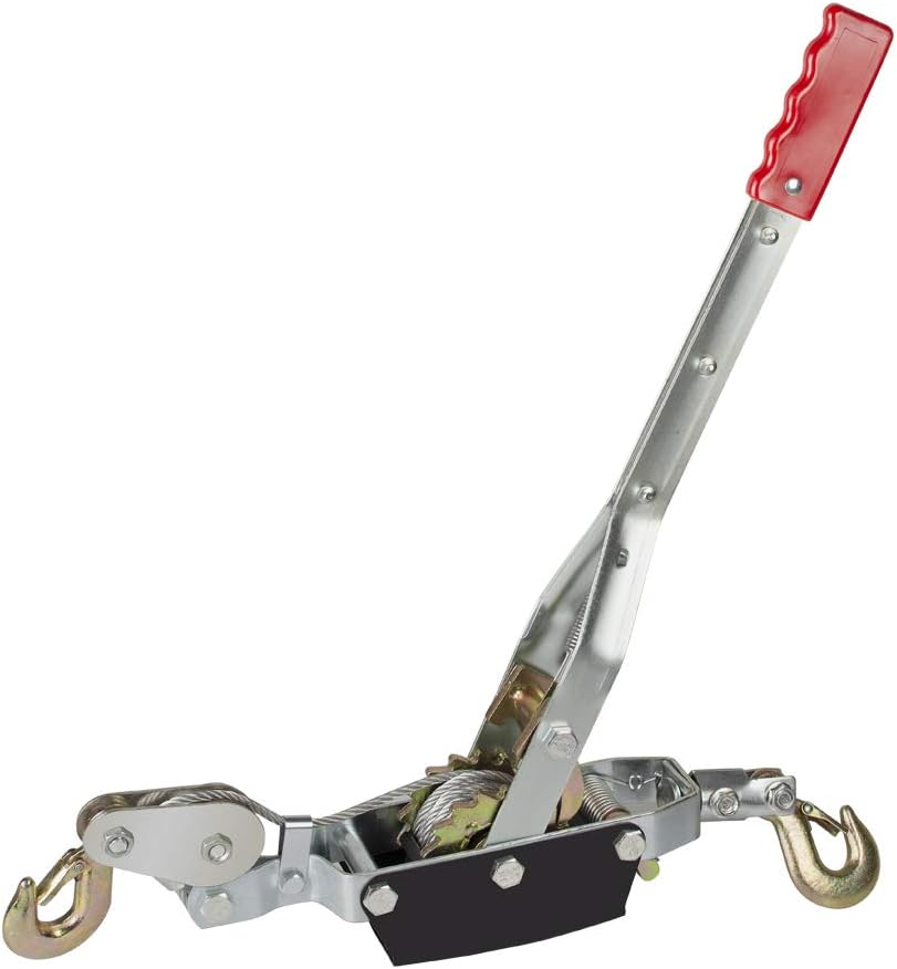 4-Ton Dual Gear Power Puller with Cable Rope, 3 Hooks H8k