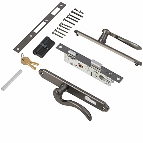 Solid Brass Lever Handle Set for Storm Doors, Mortise Lock A7k