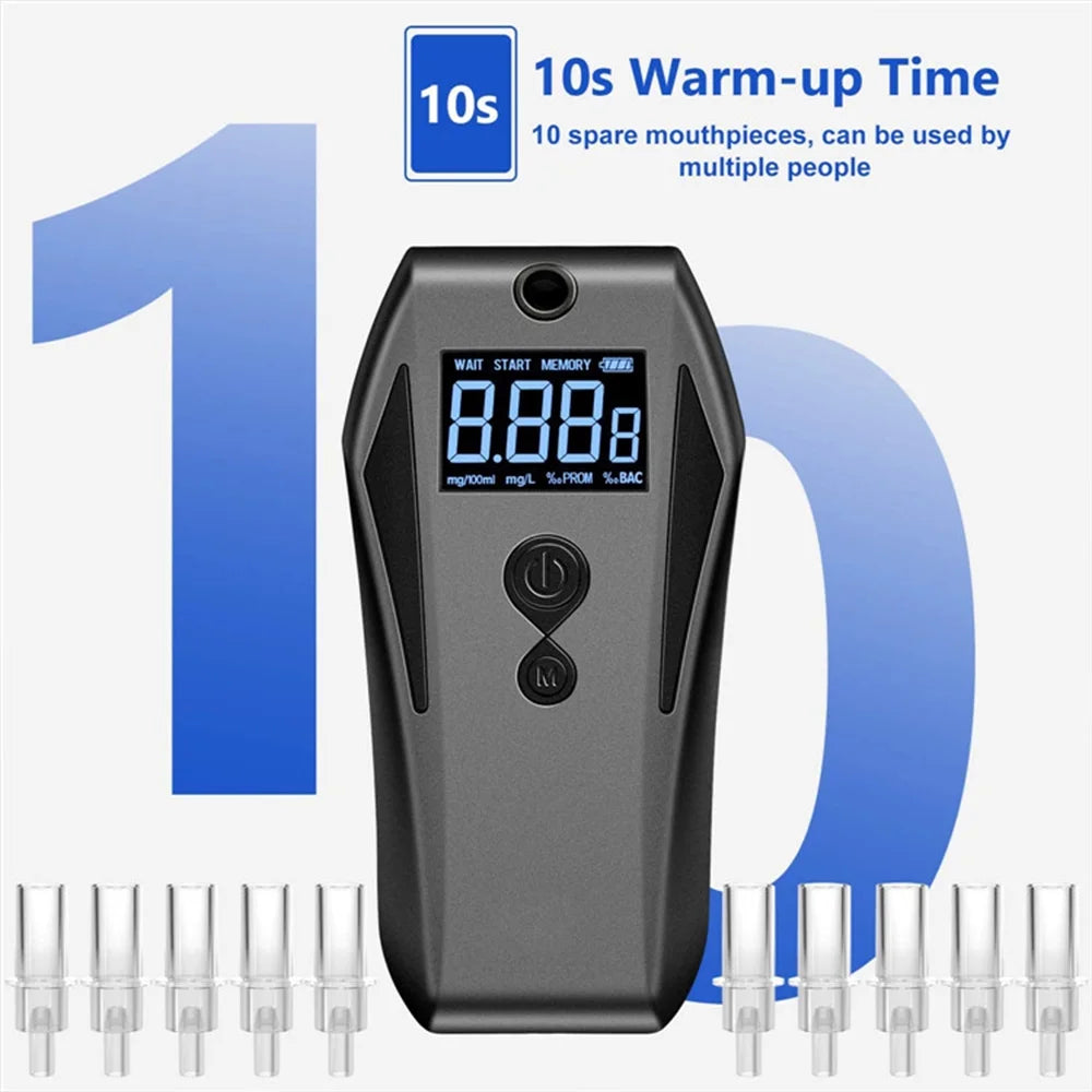 Breathalyzer with 10 Mouthpieces A7
