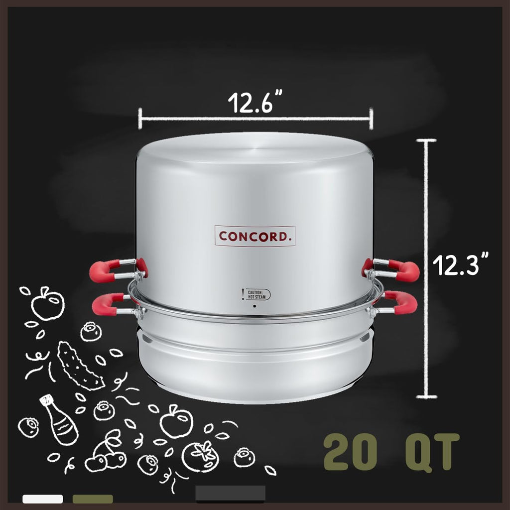 Stainless Steel Steam Canner Pot Set with Rack and Jars k7